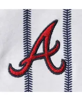 Infant Boys and Girls White Atlanta Braves Pinstripe Power Hitter Coverall