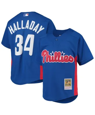 Big Boys Mitchell & Ness Roy Halladay Royal Philadelphia Phillies Cooperstown Collection Mesh Batting Practice Jersey
