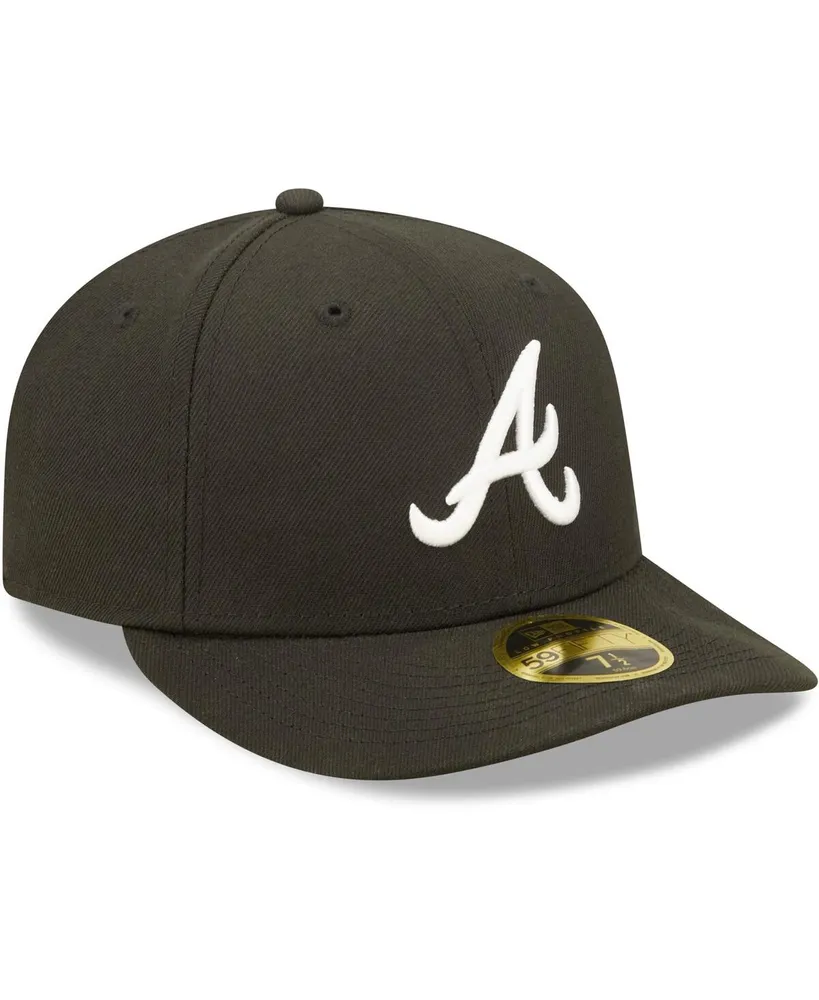 Men's New Era Atlanta Braves Black, White Low Profile 59FIFTY Fitted Hat