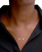 Wrapped Diamond White Enamel Pendant Necklace (1/6 ct. t.w.) in 10k Yellow Gold (Also Available in Black Enamel)