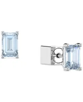 Swarovski Rose Gold-Tone Color Cushion-Cut Crystal Stud Earrings