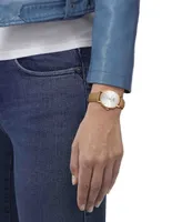 Tissot Women's Swiss Everytime Beige Leather Strap Watch 34mm