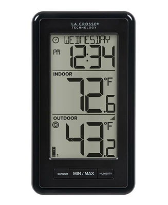 La Crosse Technology 308-43647-Int Wireless Digital Black Thermometer with Indoor Humidity