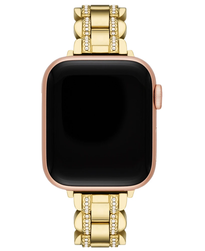 kate spade new york Women's Gold-Tone Pave Stainless Steel Bracelet Band for Apple Watch, 38mm, 40mm, 41mm - Gold