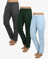 Galaxy By Harvic Women's Loose Fit Classic Lounge Pants, Pack of 3