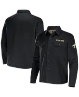 Men's Nfl x Darius Rucker Collection by Fanatics Black New Orleans Saints Canvas Button-Up Shirt Jacket