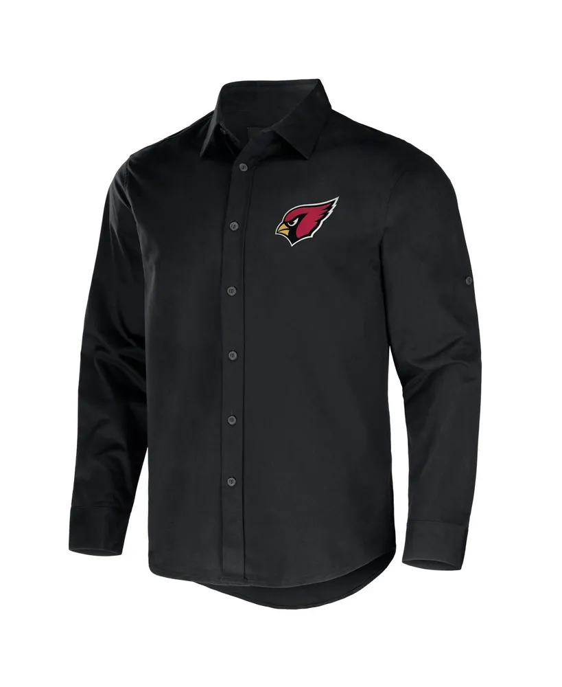 Men's Nfl x Darius Rucker Collection by Fanatics Black Arizona Cardinals Convertible Twill Long Sleeve Button-Up Shirt