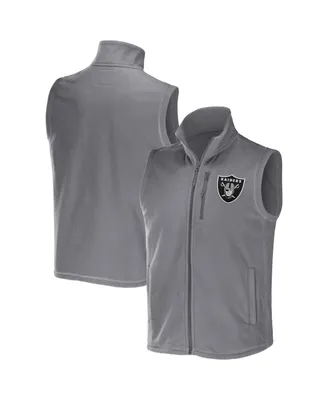 Men's Nfl x Darius Rucker Collection by Fanatics Gray Las Vegas Raiders Polar Fleece Full-Zip Vest