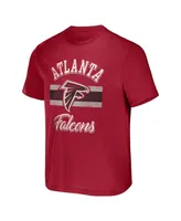 Men's Nfl x Darius Rucker Collection by Fanatics Red Atlanta Falcons Stripe T-shirt