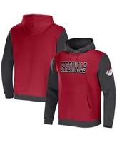 Men's Nfl x Darius Rucker Collection by Fanatics Cardinal, Charcoal Arizona Cardinals Colorblock Pullover Hoodie