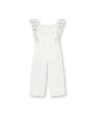 Hope & Henry Baby Girls Wide Leg Short Ruffle Sleeve Jumpsuit