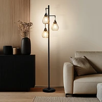 Teardrop 68" Led Floor Lamp with 3 Metal Teardrop Shades