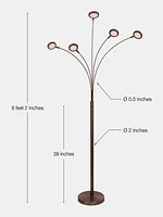 Brightech Orion 74" Led Tree Arc Floor Lamp with 5 Adjustable Arms