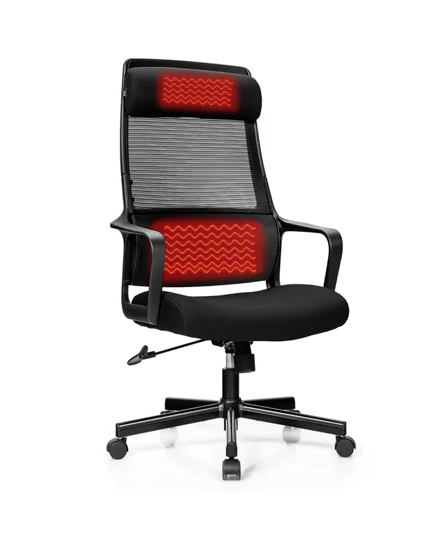 Costway Mesh Office Chair Adjustable Height&Lumbar Support Flip Up - Black