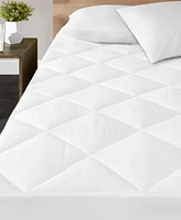 Madison Park Quiet Nights Quilted Diamond Down Alternative Waterproof 300 Thread Count Cotton Sateen Mattress Pad