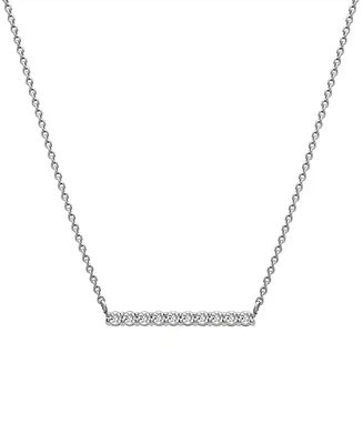 Wrapped Diamond Bar Pendant Necklace (1/6 ct. t.w.) 14K White Gold or Yellow Gold, 18" + 2" extender, Created for Macy's