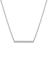 Wrapped Diamond Bar Pendant Necklace (1/6 ct. t.w.) 14K White Gold or Yellow Gold, 18" + 2" extender, Created for Macy's