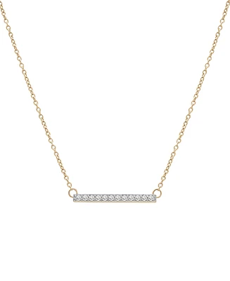 Wrapped Diamond Bar Pendant Necklace (1/6 ct. t.w.) in 14k White Gold or 14K Yellow Gold, 18" + 2" extender, Created for Macy's