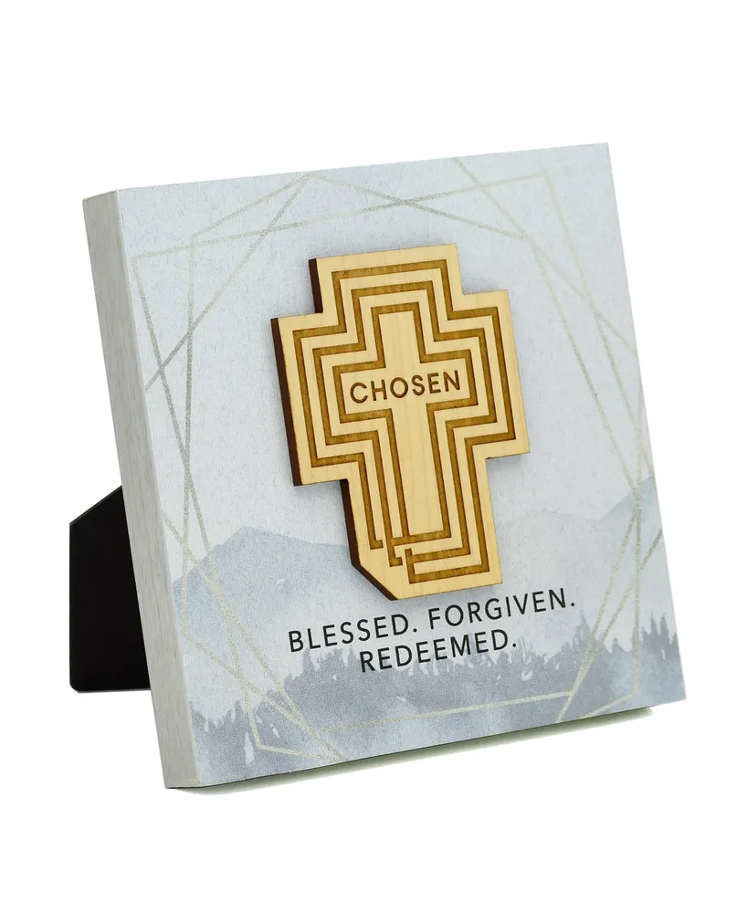 Dexsa Chosen Blessed Meadow Wood Plaque, 6" x 6"