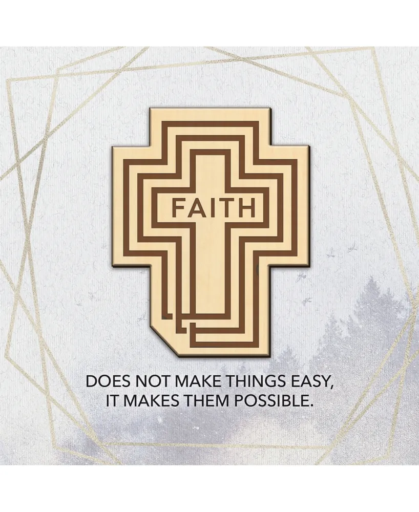 Dexsa Faith Does Not Make Things Meadow Wood Plaque, 6" x 6"