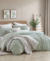 Peri Home Chenille Rose Green 3 Piece Comforter Set