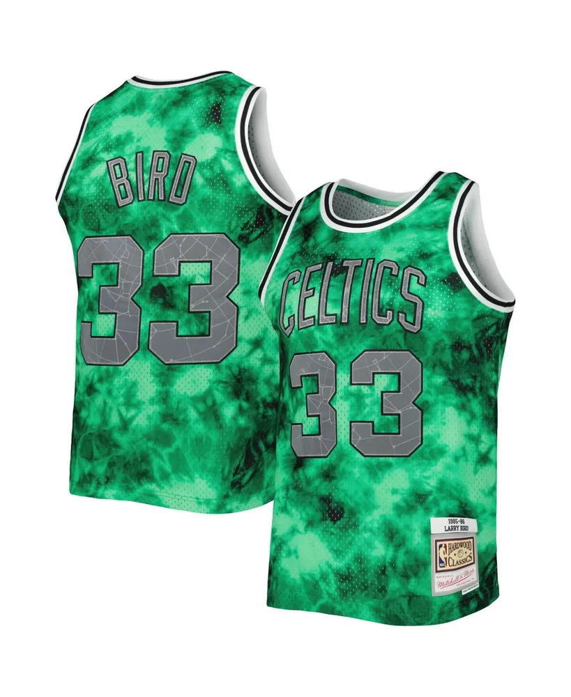 Men's Mitchell & Ness Larry Bird Kelly Green Boston Celtics 1985-86 Galaxy Swingman Jersey