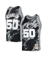 Men's Mitchell & Ness David Robinson Black San Antonio Spurs 1998-99 Hardwood Classics Marble Swingman Jersey