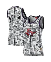 Women's Mitchell & Ness Vince Carter White Toronto Raptors 1998 Doodle Swingman Jersey