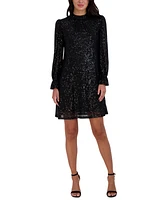 julia jordan Sequin Mock-Neck Sheath Dress