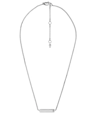 Fossil Lane Stainless Steel Bar Chain Necklace - Silver