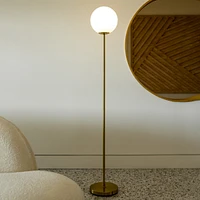 Brightech Luna 65" Led Standing Floor Lamp with Frosted Glass Globe