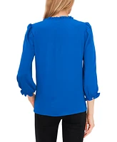 CeCe Women's Ruffled Button-Front 3/4-Sleeve Blouse