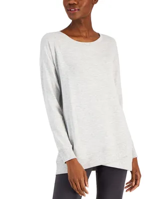 Id Ideology Women's French Terry Long-Sleeve Tunic Top, Created for Macy's