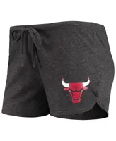 Women's Concepts Sport Heathered Black, Red Chicago Bulls Raglan Long Sleeve T-Shirt & Shorts Sleep Set