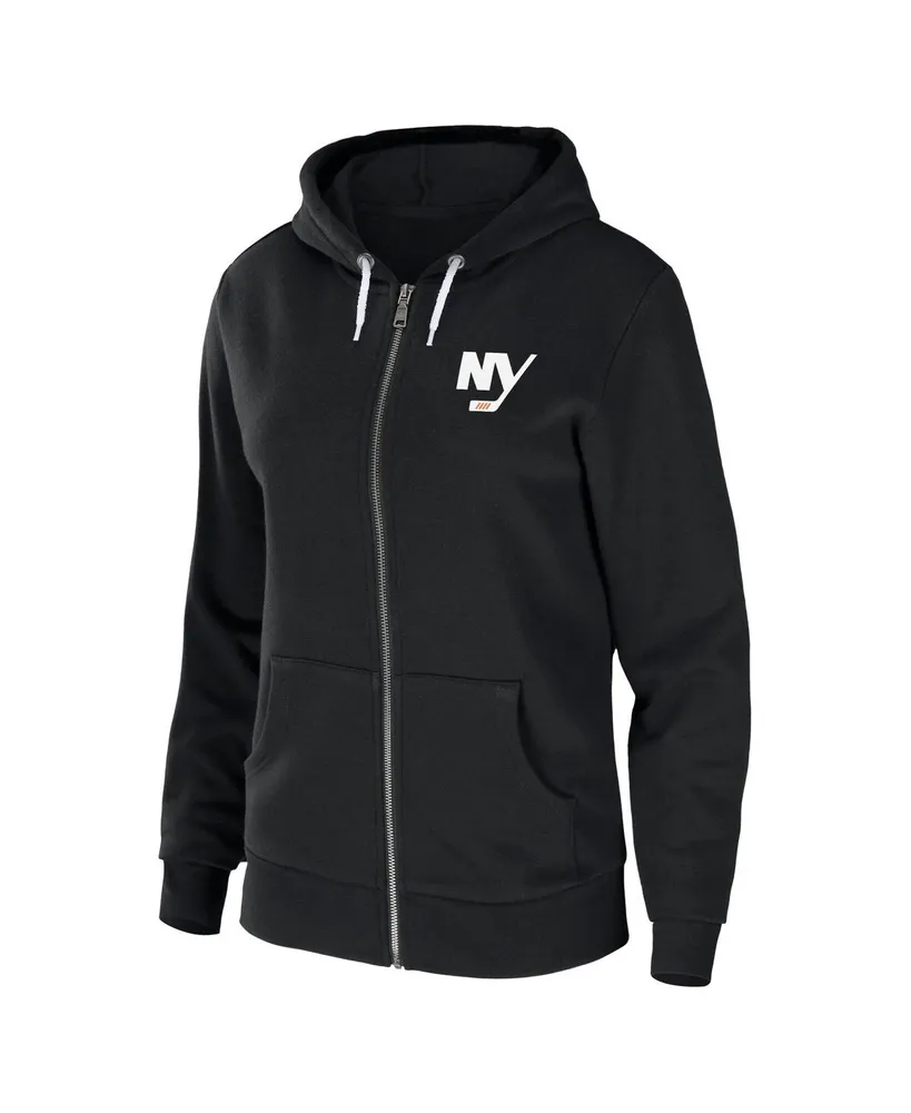 Women's Wear by Erin Andrews Black New York Islanders Sponge Fleece Full-Zip Hoodie