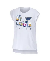 Women's Wear by Erin Andrews White St. Louis Blues Greetings From Muscle T-shirt