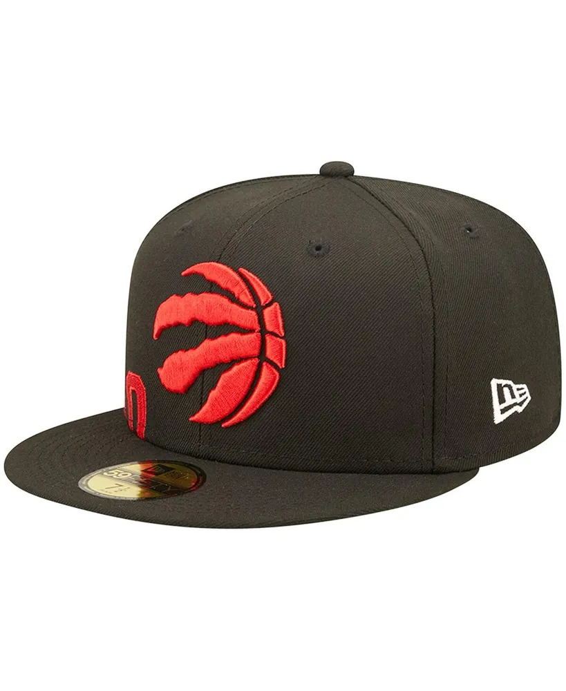 Men's New Era Black Toronto Raptors Side Split 59FIFTY Fitted Hat