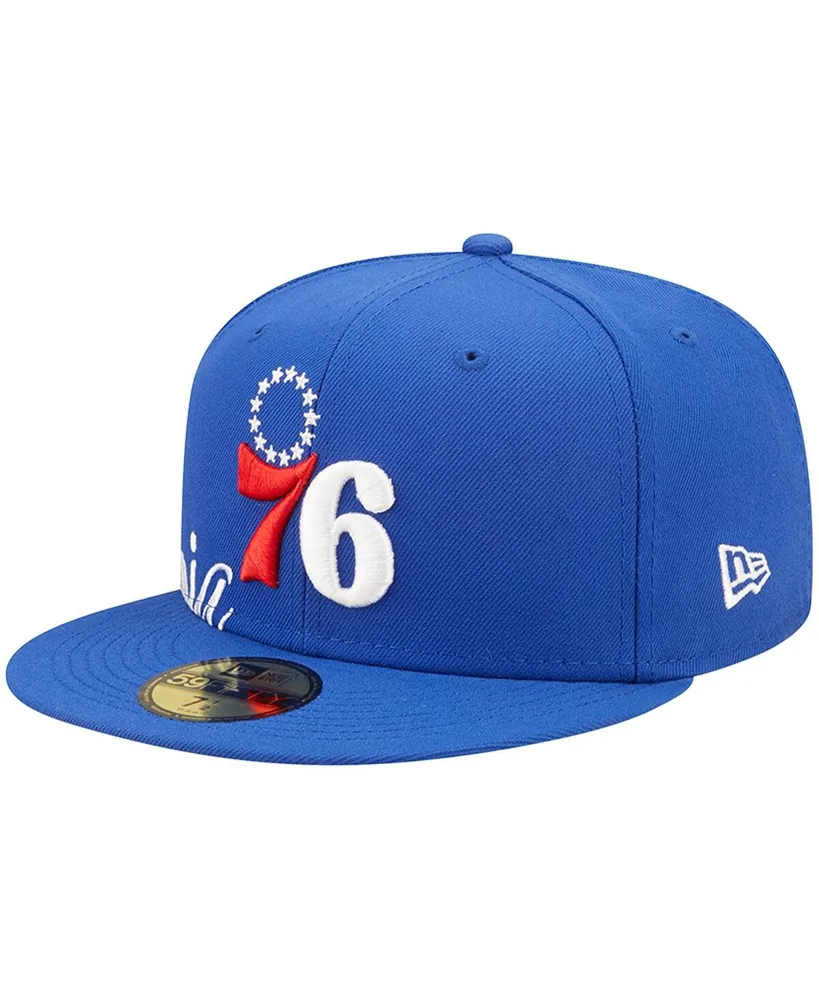 Men's New Era Royal Philadelphia 76ers Side Split 59FIFTY Fitted Hat