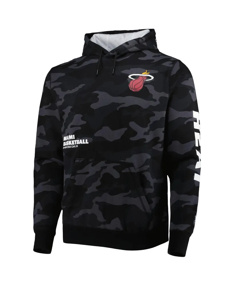 Men's New Era Black, Camo Miami Heat Tonal Pullover Hoodie