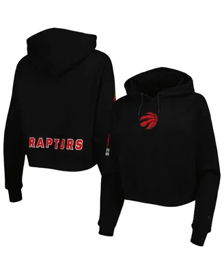 Women's Pro Standard Black Toronto Raptors Classic Fleece Cropped Pullover Hoodie