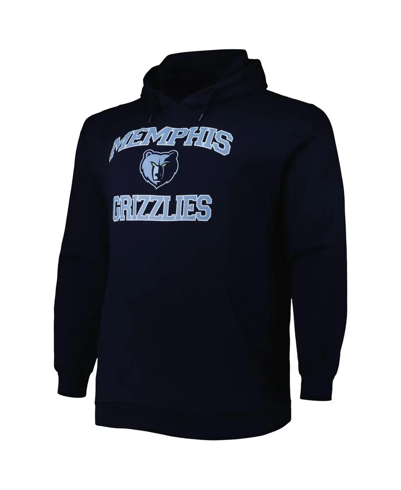 Men's Navy Memphis Grizzlies Big and Tall Heart Soul Pullover Hoodie