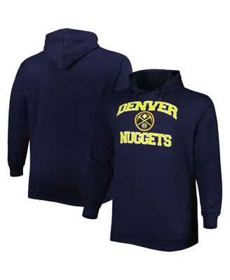 Men's Navy Denver Nuggets Big and Tall Heart and Soul Pullover Hoodie