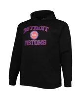 Men's Black Detroit Pistons Big and Tall Heart Soul Pullover Hoodie