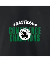 Women's Fanatics Black Boston Celtics 2022 Eastern Conference Champions Balanced Attack Roster V-Neck T-shirt