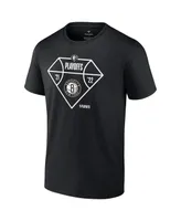 Men's Fanatics Black Brooklyn Nets 2022 Nba Playoffs Diamond Tip Off T-shirt