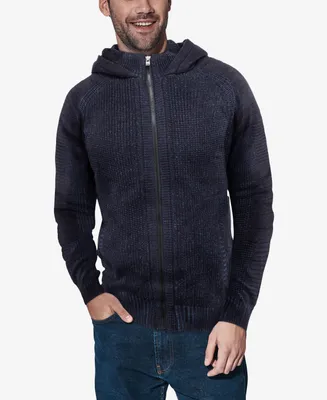 X-Ray Men's Sherpa Lined Full Zipper Knit Hoodie Sweater