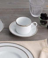 Noritake Whiteridge Platinum Set Of 4 Saucers, 6"