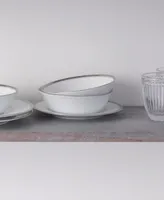 Noritake Whiteridge Platinum Set Of 4 Soup Bowls, 7", 20 Oz.