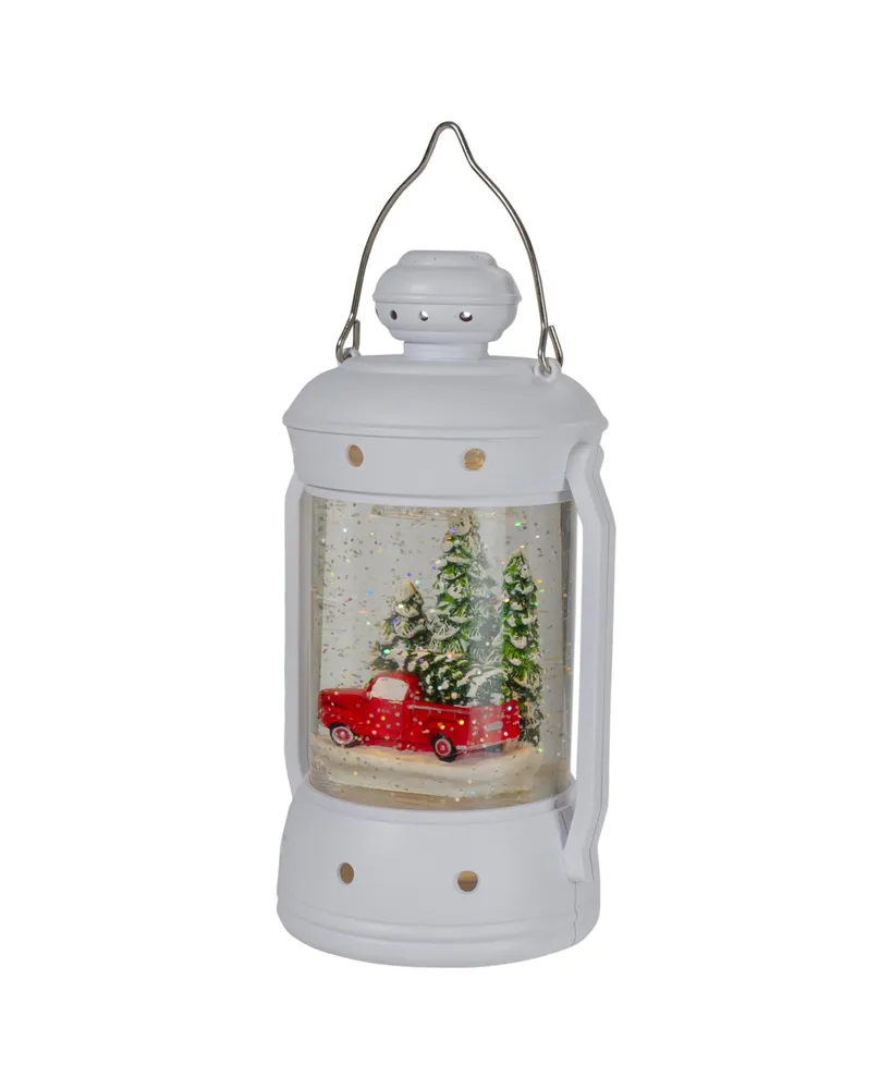 Northlight Lantern Christmas Snow Globe With Truck and Trees, 9"