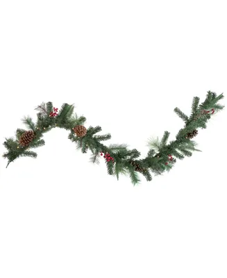 Northlight Pre-lit Decorated Pine Cone and Berries Artificial Christmas Garland